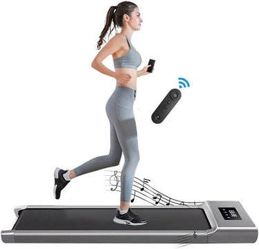 Space-Saving Under Desk Walking Pad Treadmill – Foldable Electric Fitness Machine for Home & Office | Quiet Cardio While You Work | Adjustable Speed Up to 6/12Km/H
